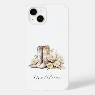 Romantic Floral Cowgirl Boots Peonies Case-Mate iPhone 14 Plus Case