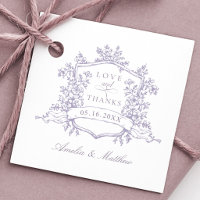 Romantic Floral Crest Lavender Love & Thanks     
