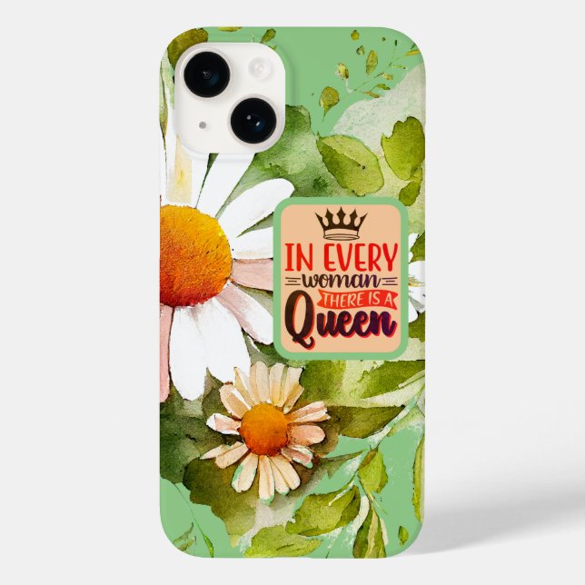 Romantic Floral Daisy In Every Woman Quote Case-Mate iPhone Case (Back)