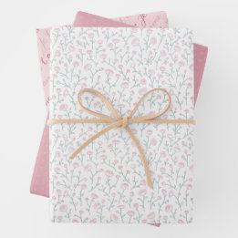 romantic floral delicate and pastel pink FR Wrapping Paper Sheet