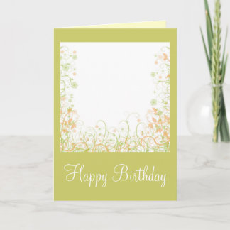 Romantic Floral Design - Happy Birthday Card