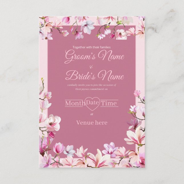 Romantic Floral Engagement Invitation (Front)