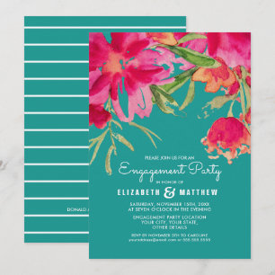 Romantic Floral Engagement Party Invitations