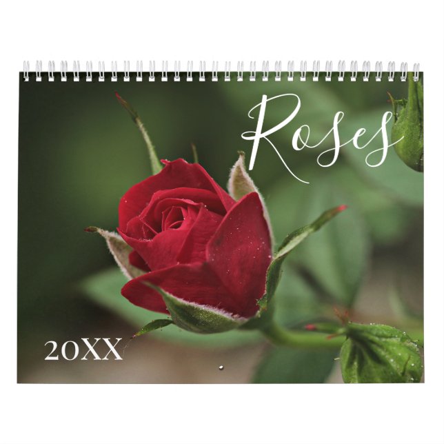 Romantic floral flowers roses calendar (Cover)