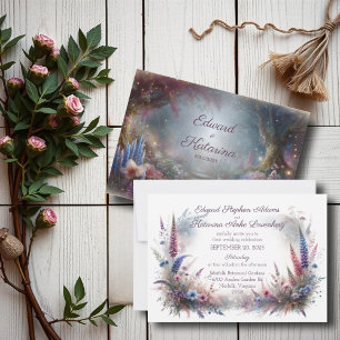 Romantic Floral Forest Path Wedding Invitation