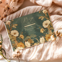 Romantic Floral Frame Art Nouveau Wedding