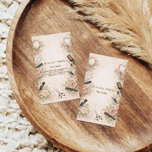 Romantic Floral Hair Studio Branding Business Card