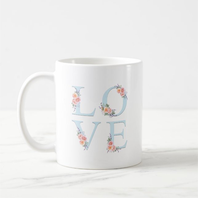 Romantic Floral Love in Bloom Coffee Mug (Left)