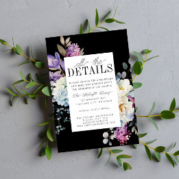 Romantic Floral Moody Dark Flowers Wedding Enclosure Card