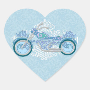 Romantic Floral Motorcycle Biker Wedding Stickers
