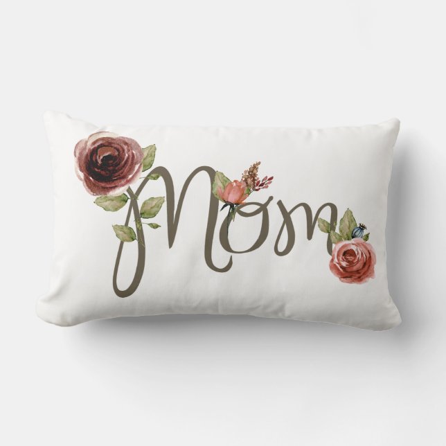 Romantic Floral Mum Throw Pillow (Front)