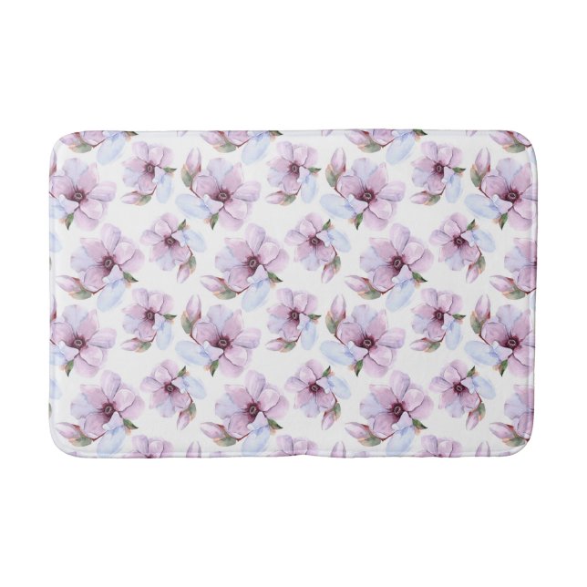 Romantic Floral Pattern Bath Mat (Front)