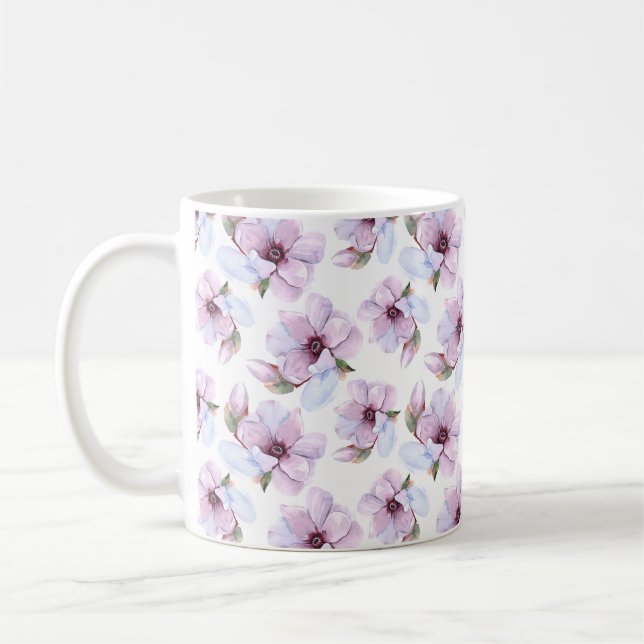 Romantic Floral Pattern Coffee Mug (Left)