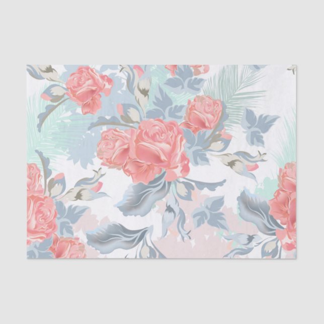 Romantic Floral Pattern Decoupage  Tissue Paper (Front)