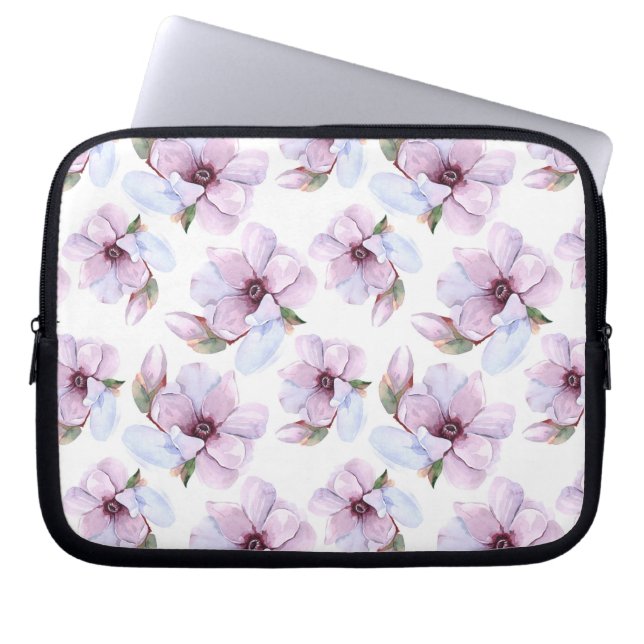 Romantic Floral Pattern Laptop Sleeve (Front)