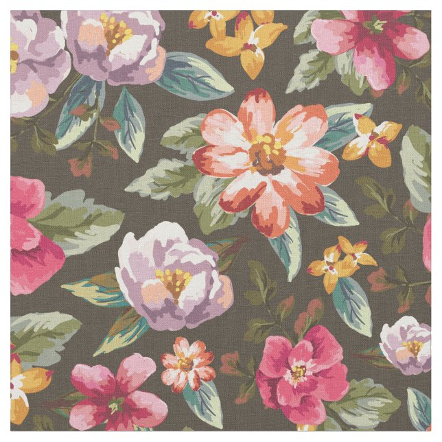 Romantic Floral Pattern | Vintage Flowers Fabric (Close Up)