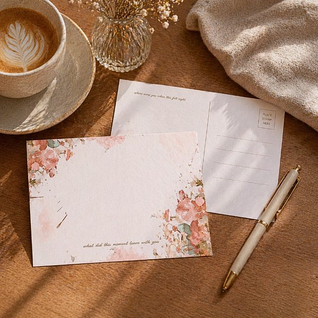 Romantic Floral Postcard Watercolor Memory Card  (Creator Uploaded)