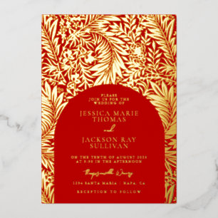 Romantic Floral Red and Gold Wedding