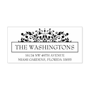 Romantic Floral Return Address Stamp for Envelopes