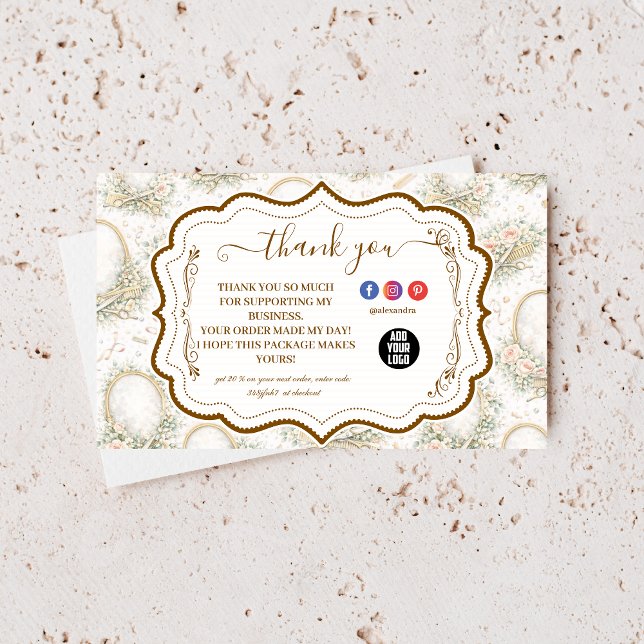 Romantic Floral Salon Hair Stylist Thank You Card (Creator Uploaded)