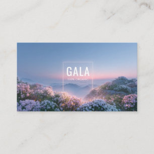 Romantic Floral Twilight Mountain Vista Business Card