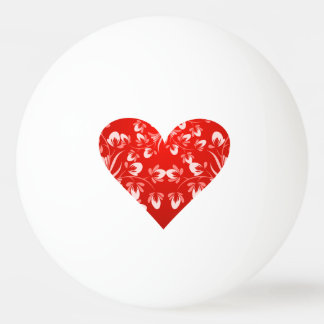 Romantic Floral Valentine Heart Ping Pong Ball