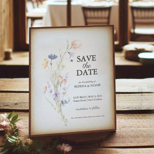 Romantic Floral Water Colour Save the Date Card