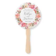 Romantic Floral Watercolor Flowers Wedding Program