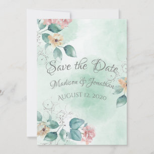Romantic Floral Watercolor Script Save The Date