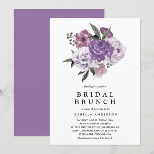 Romantic Floral Watercolor Spring Bridal Brunch Invitation