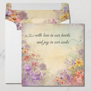 Romantic Floral Watercolor Wedding Thank You Card