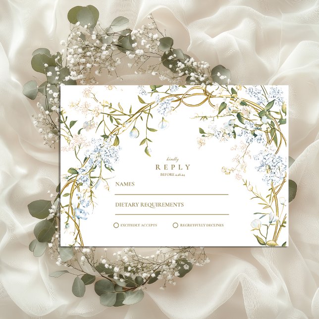 Romantic Floral Weddin RSVP Card (Creator Uploaded)