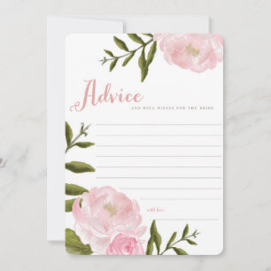 Romantic Floral Wedding Advice Cards