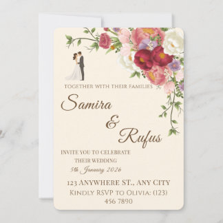 Romantic Floral Wedding Card