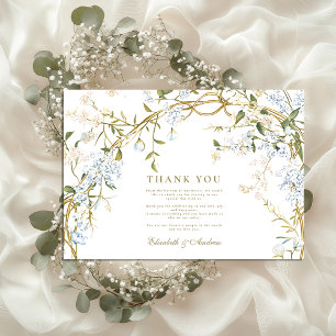 Romantic Floral Wedding Design Thank You Card