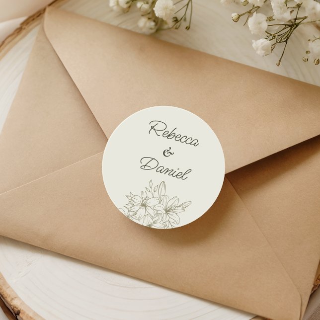 Romantic Floral Wedding Envelope Seal Sticker (Creator Uploaded)