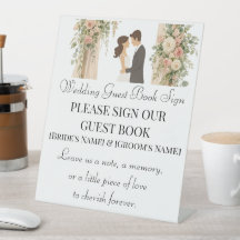 Romantic Floral Wedding Guest Book Sign