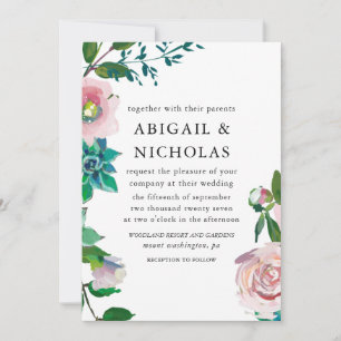 Romantic Floral Wedding Invitation