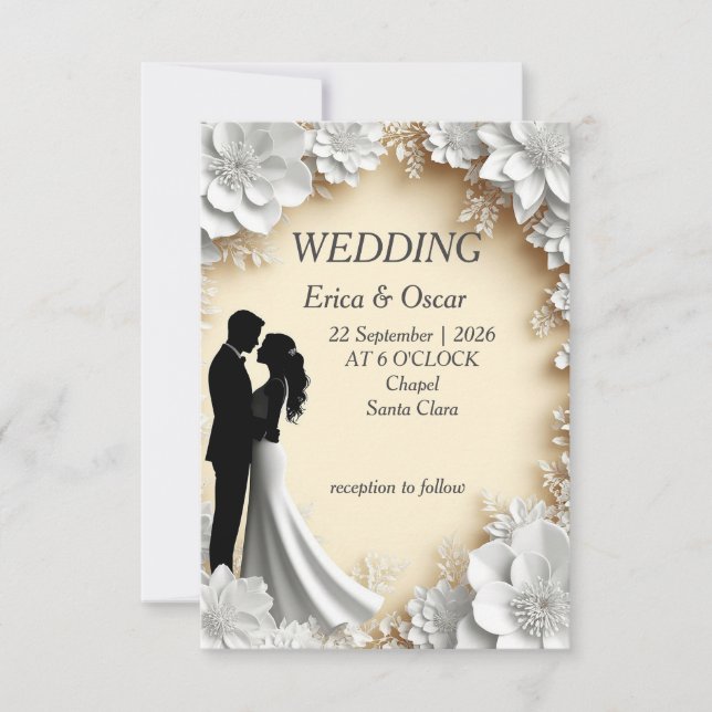 Romantic Floral Wedding Invitation (Front)