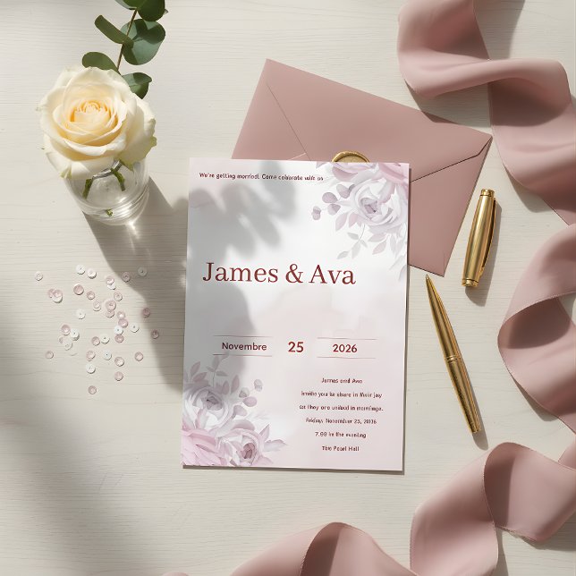 Romantic Floral Wedding Invitation (Creator Uploaded)