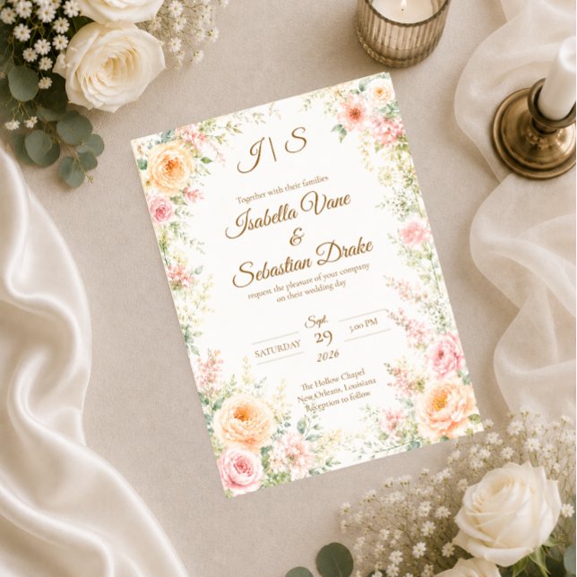 Romantic Floral Wedding Invitation (Creator Uploaded)
