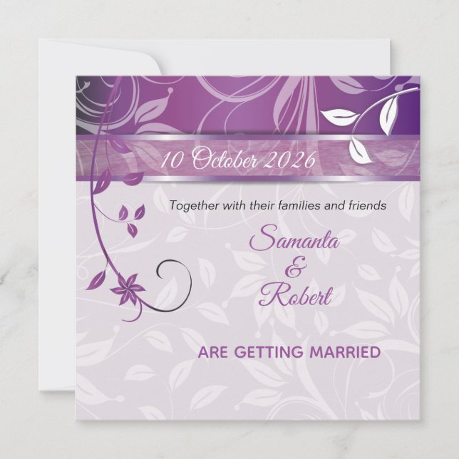 Romantic Floral wedding invitation (Front)