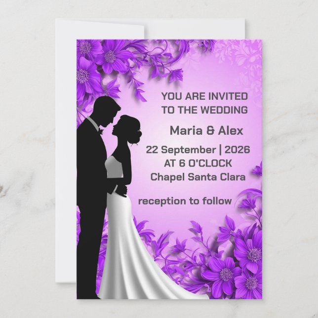 Romantic Floral Wedding Invitation (Front)
