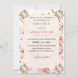 Romantic Floral Wedding Invitation – Elegant Paste