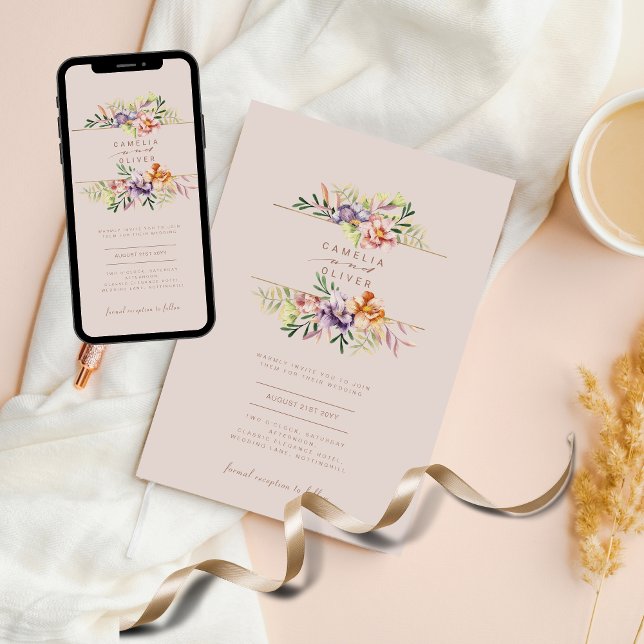 Romantic Floral Wedding Invites Boho Wildflowers (Creator Uploaded)