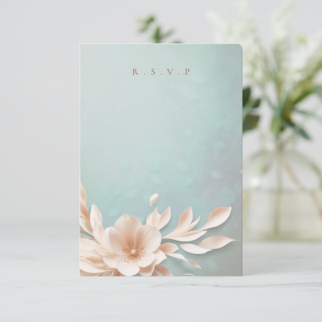 Romantic floral wedding meal choices RSVP (Standing Front)