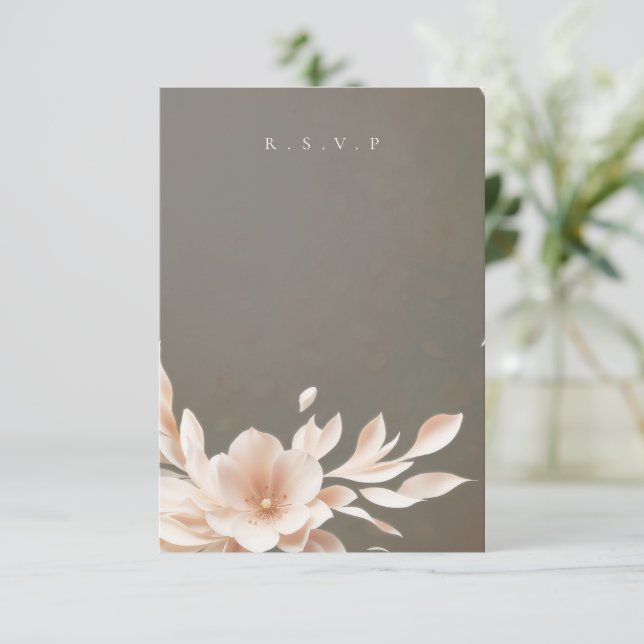 Romantic floral wedding meal choices RSVP (Standing Front)