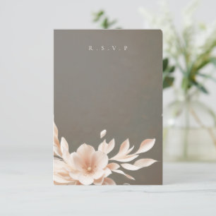 Romantic floral wedding meal choices RSVP Card