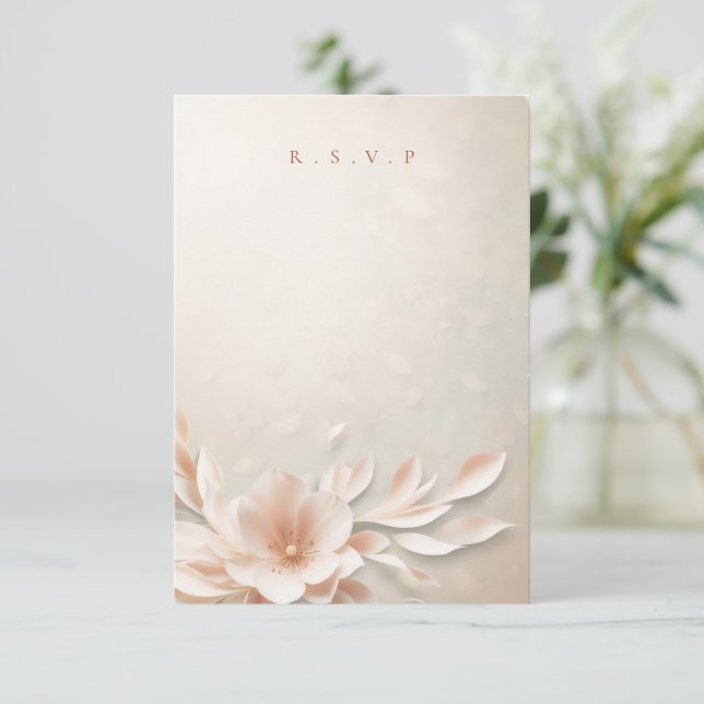 Romantic floral wedding meal choices RSVP Card (Standing Front)