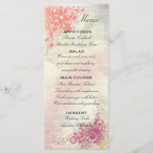 Romantic Floral Wedding Menu Template